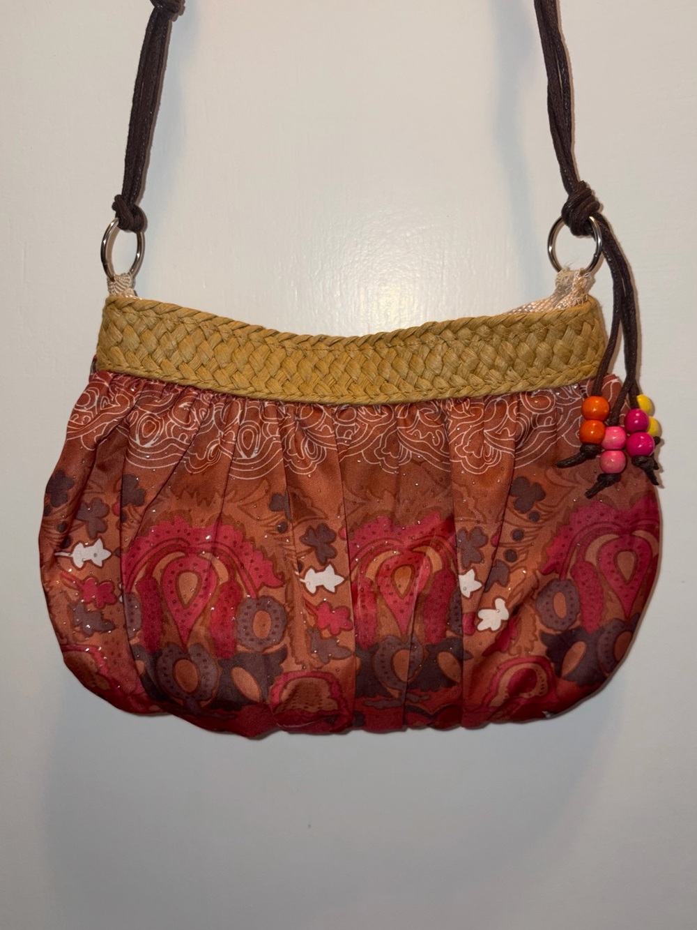 Multicoloured boho crossbody bag